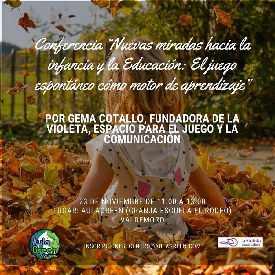 Cartel de la conferencia de Gema Cotallo, 23 de noviembre